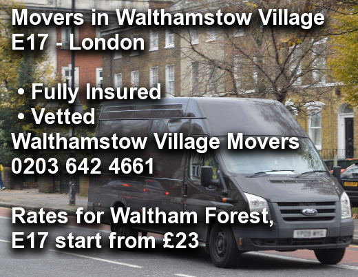 Movers in Walthamstow Village E17, Waltham Forest